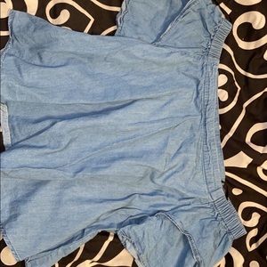 Off the shoulder denim shirt